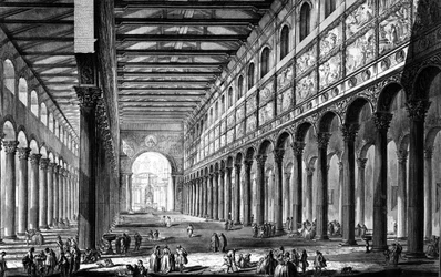 Ansicht des Inneren der Basilika San Paolo fuori le Mura, aus der Serie 